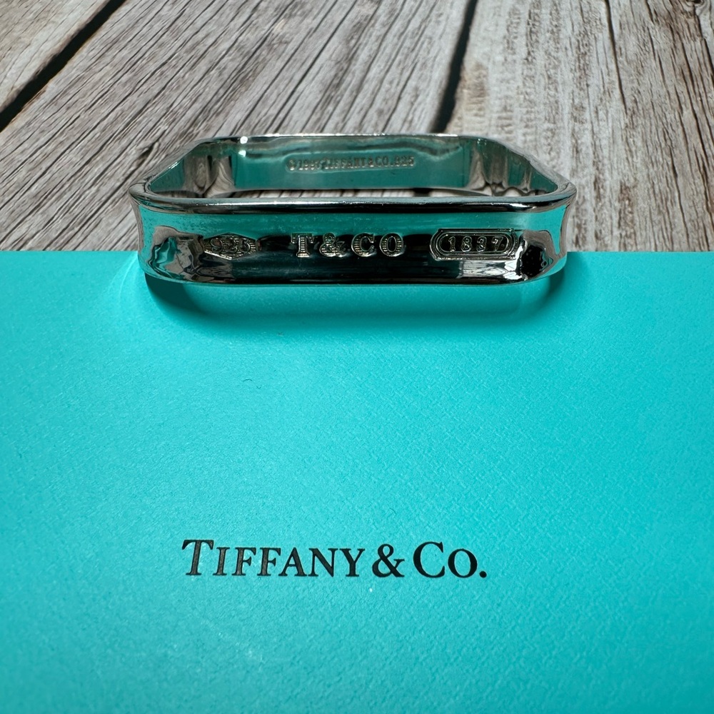 Tiffany & Co. Sterling Silver Square 1837 Bangle Bracelet
